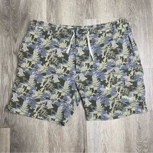 Johnnie-O‎ Hangin-Out Jungle Lounger Charcoal Sweat Shorts 7” Mens L Drawstring
